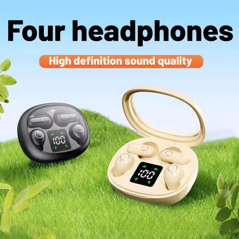 2-In-1 Two Pairs of Earphone True Wireless Bluetooth TWS Earbuds HIFI Stereo Music Couple Headphone