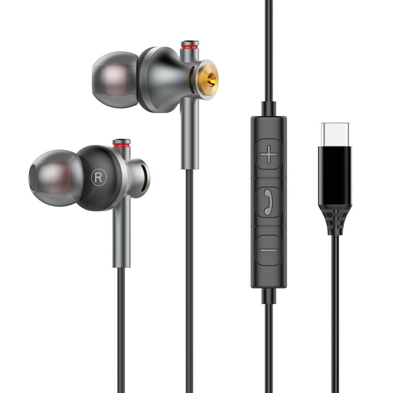 3.5mm/Type-c Wired Earphone New Design In-ear Stereo Music Headphone with HD Microphone