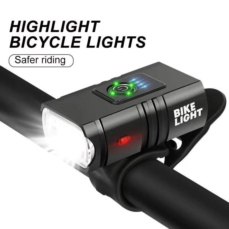 Highlight Bike Light Rechargable Bicycle Front Light Outdoor Safe Riding Waterproof Bike Lamp with 6 Modes
