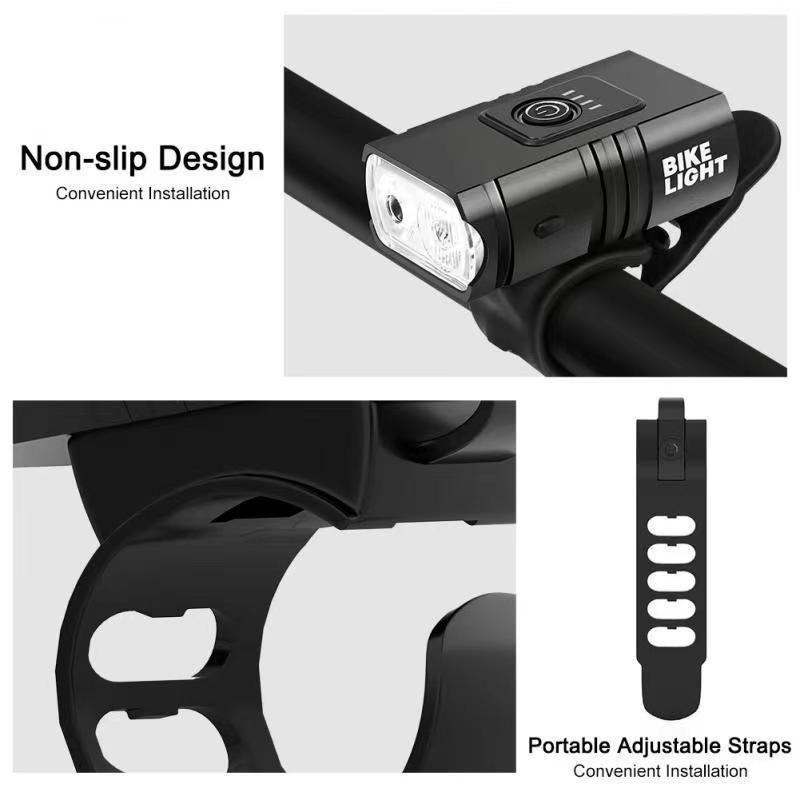 Highlight Bike Light Rechargable Bicycle Front Light Outdoor Safe Riding Waterproof Bike Lamp with 6 Modes