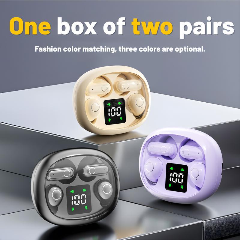 2-In-1 Two Pairs of Earphone True Wireless Bluetooth TWS Earbuds HIFI Stereo Music Couple Headphone