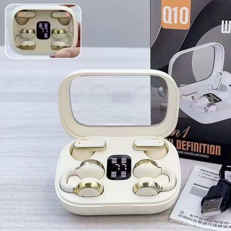 2-In-1 Two Pairs of Earphone True Wireless Bluetooth TWS Earbuds HIFI Stereo Music Couple Headphone