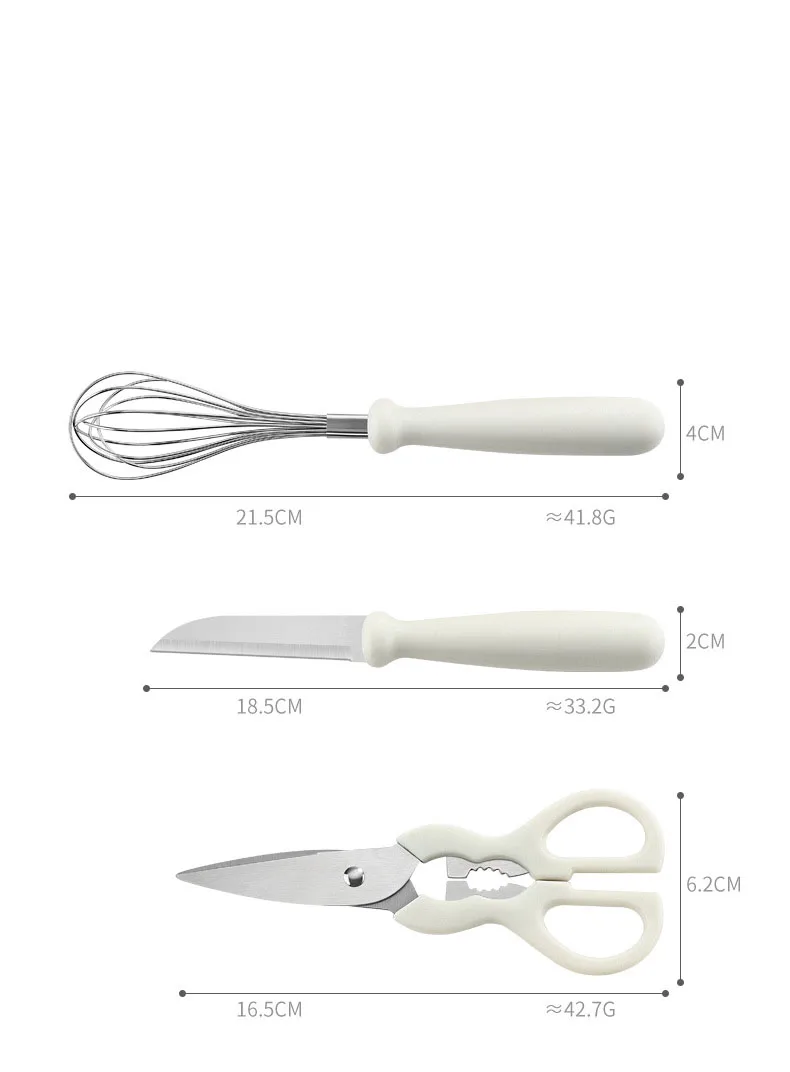 6PCS Kitchen Gadgets Set Stainless Steel Utensils Fruit And Vegetable Peeler Multiple-Function Gadgets Paring Knife Scissor