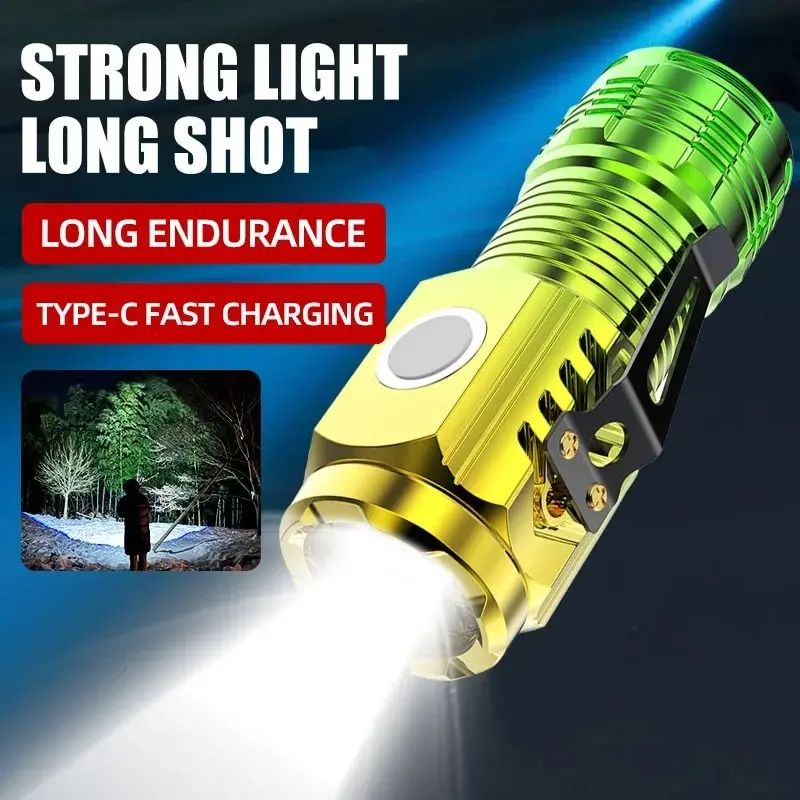 Long Lasting Rechargeable Lamps Work Light Mini Led Flashlight High Power Rechargeable Flashlights Searchlight Torch Lamp Lights