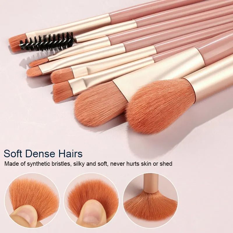 8Pcs Set  With Bag Makeup Brushes Sets Eye Shadow Foundation Powder Eyelash Lip Concealer Blush Travel Portable Soft Make Up Brush Sets