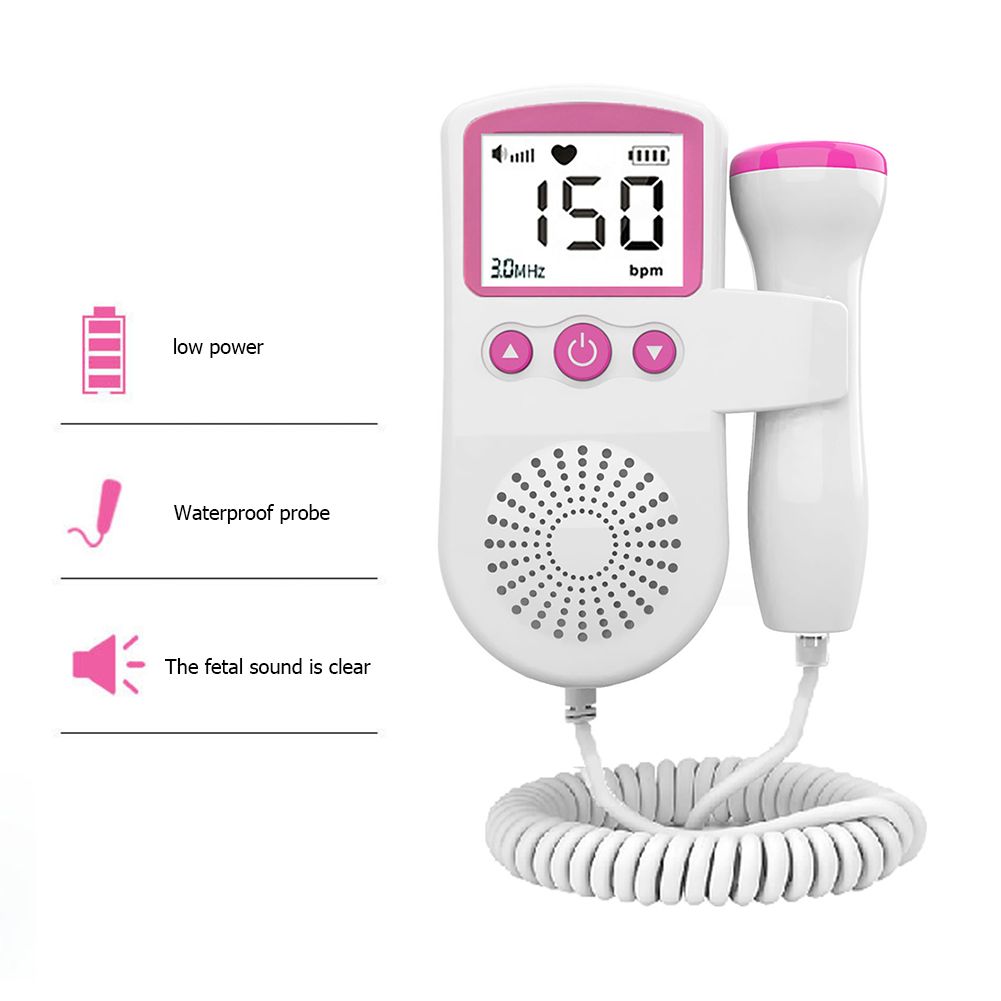Fetal Doppler Heart Beat Monitor Backlight LCD Probe Baby Heart Beat Monitor  Prenatal Monitoring Devices
