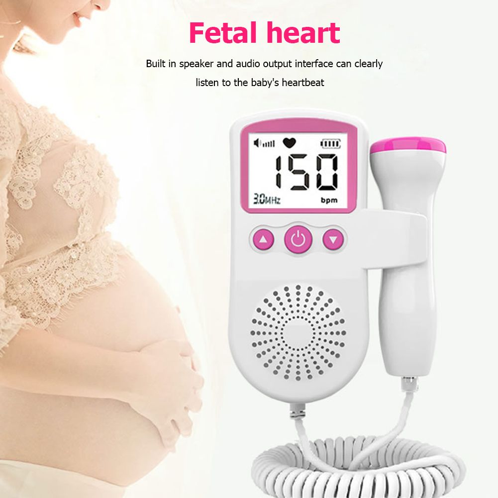 Fetal Doppler Heart Beat Monitor Backlight LCD Probe Baby Heart Beat Monitor  Prenatal Monitoring Devices