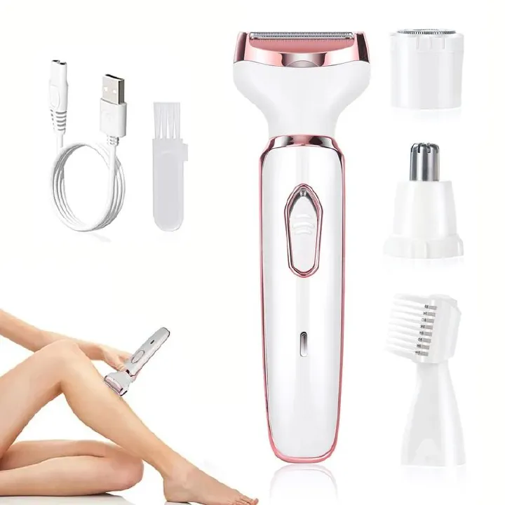 4 In 1 Electric Lady Shaver, Body Hair Removal Epilator, Painless Cordless Trimmer Razor, Gifts For Women
