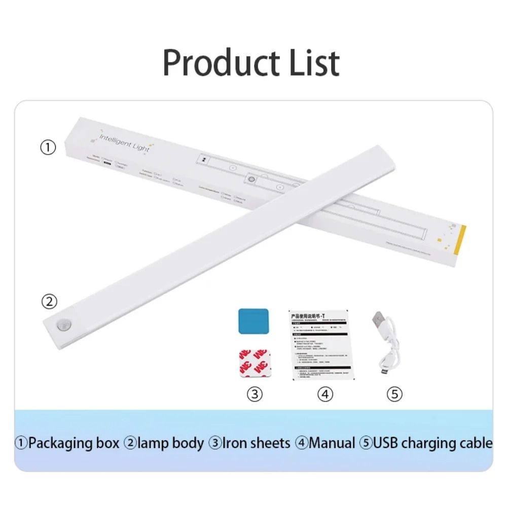 Motion Sensor Night Light USB Rechargeable Wireless Lamp Under Cabinet Led Lights for Kitchen Cabinet Bedroom Wardrobe Lighting