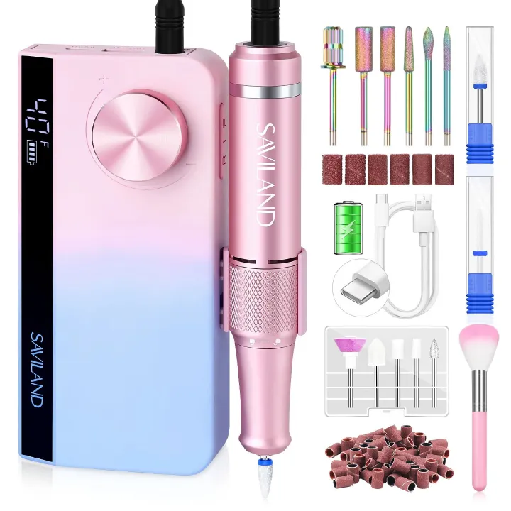 35000RPM Electric Nail Drill Machine Professional Nail Drills for Gel Nails Polish Rechargeable Portable Nail File Manicure Tool