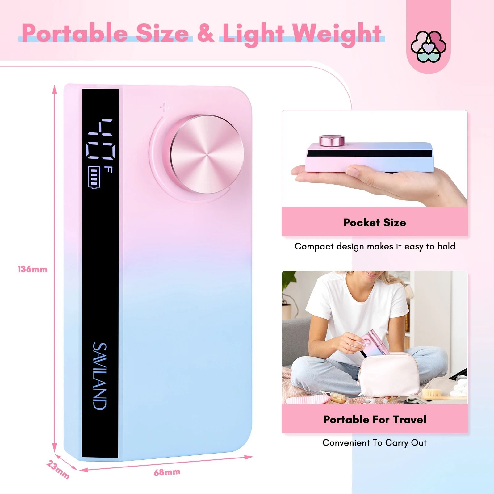 35000RPM Electric Nail Drill Machine Professional Nail Drills for Gel Nails Polish Rechargeable Portable Nail File Manicure Tool