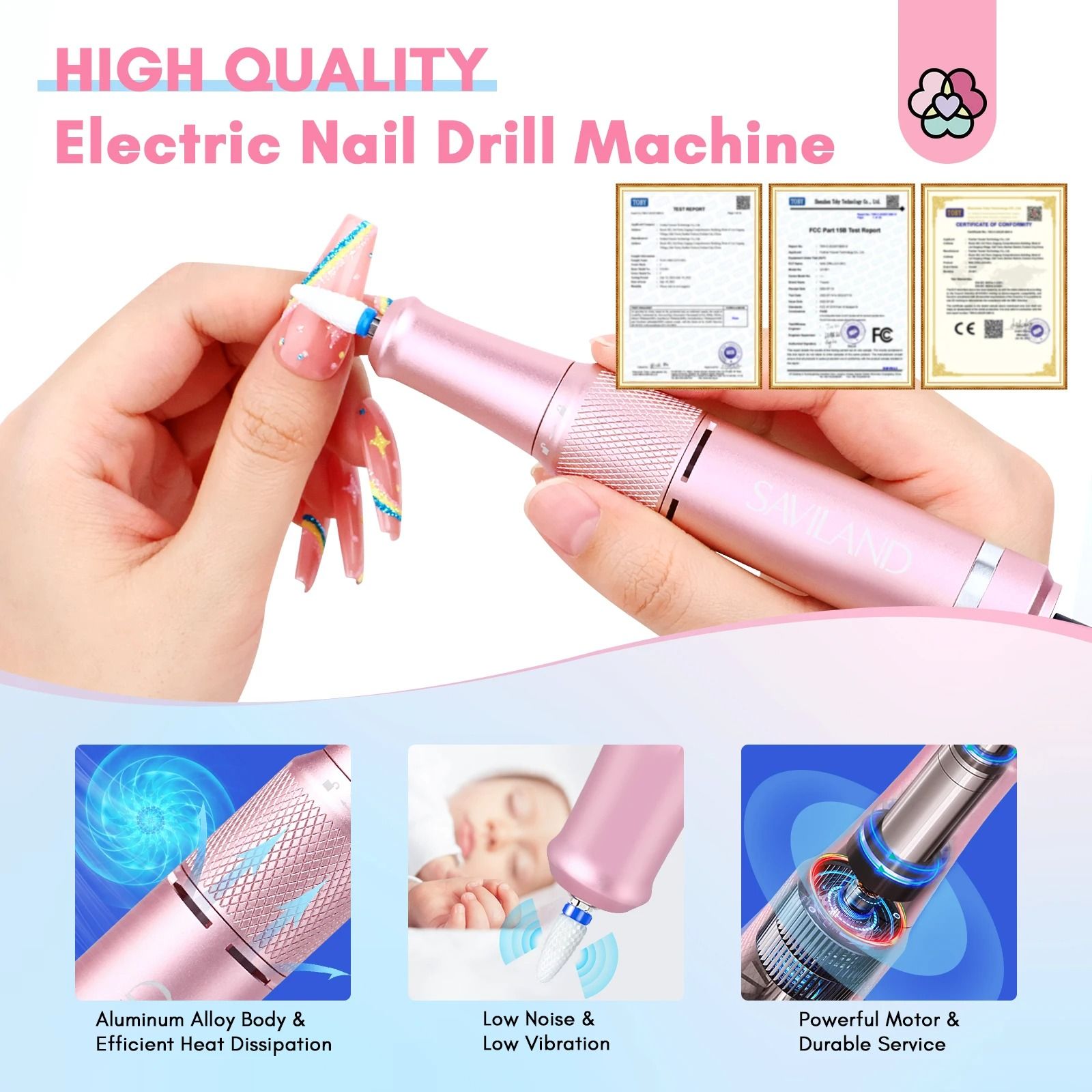 35000RPM Electric Nail Drill Machine Professional Nail Drills for Gel Nails Polish Rechargeable Portable Nail File Manicure Tool