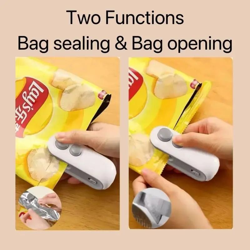 Mini Heat Bag Sealing Machine Package Sealer Bags Plastic Food Sealer Clip Bag Handheld Sealer Food Packaging Heat Sealer