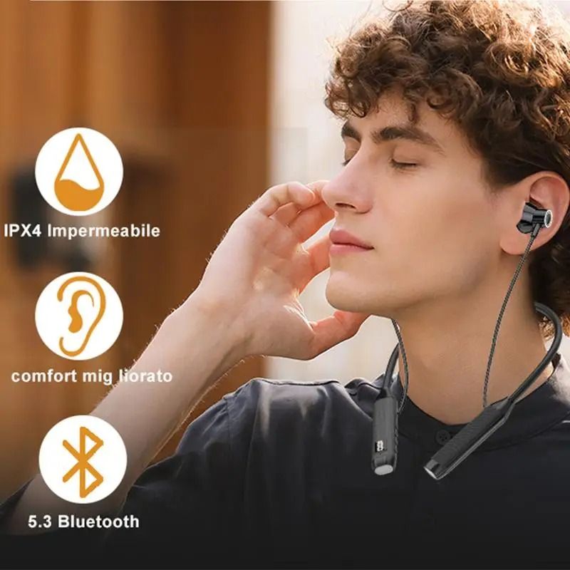 2025 New B017 Wireless Bluetooth Earphones LED Display Super Power  Neckband Magnetic Bass Sports Earphones Headphones Noise Reduction Headsets