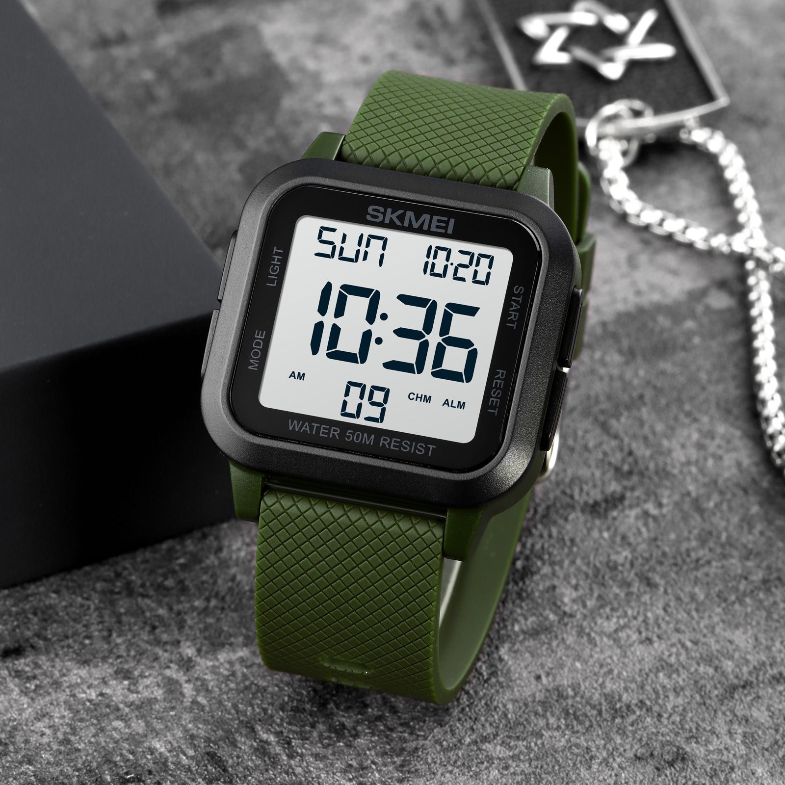 SKME 1894I Japan Digital movement Mens Sport Watches Military Countdown Alarm Clock 5Bar Waterproof LED Light Wristwatch