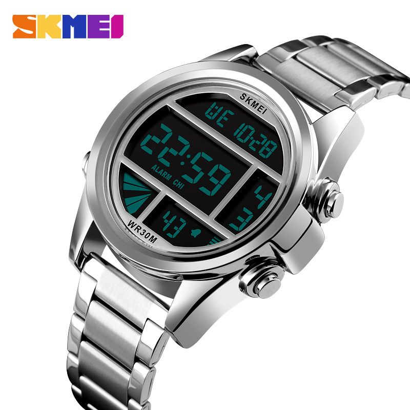 SKMEI 1448Luxury Digital Men Watches Waterproof Steel Electronic Men's Wrist Wristwatch Countdown Cloc