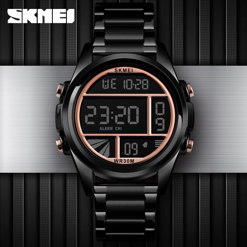 SKMEI 1448Luxury Digital Men Watches Waterproof Steel Electronic Men's Wrist Wristwatch Countdown Cloc