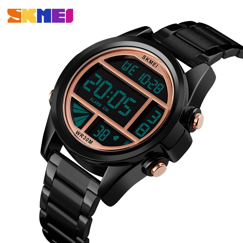 SKMEI 1448Luxury Digital Men Watches Waterproof Steel Electronic Men's Wrist Wristwatch Countdown Cloc