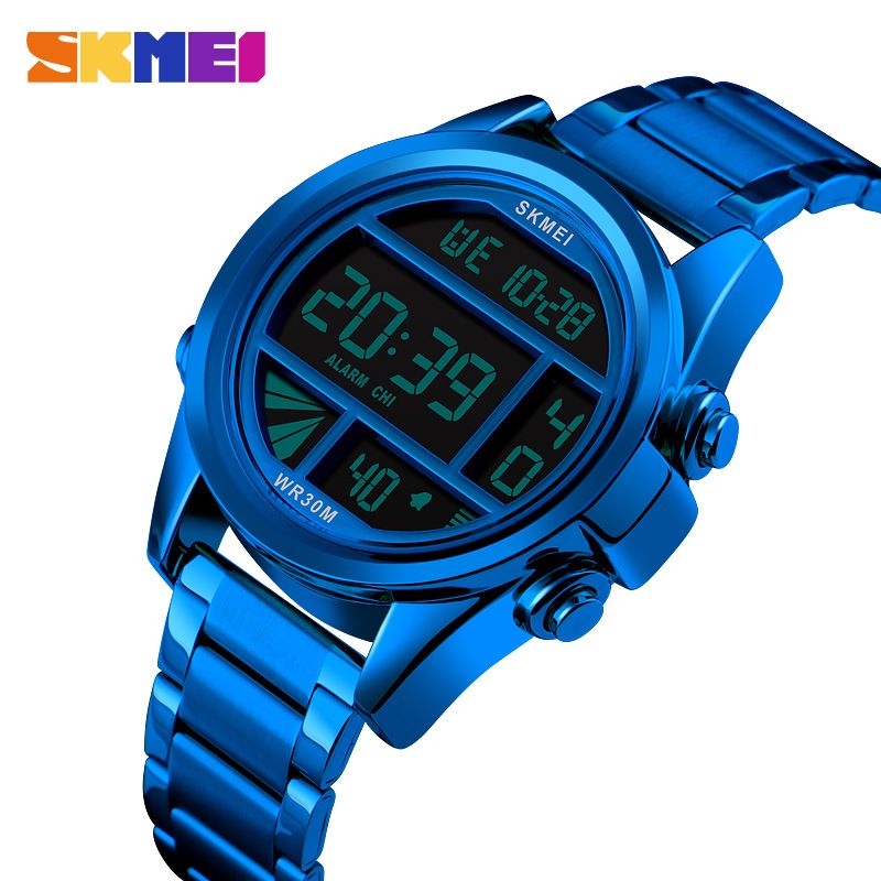 SKMEI 1448Luxury Digital Men Watches Waterproof Steel Electronic Men's Wrist Wristwatch Countdown Cloc