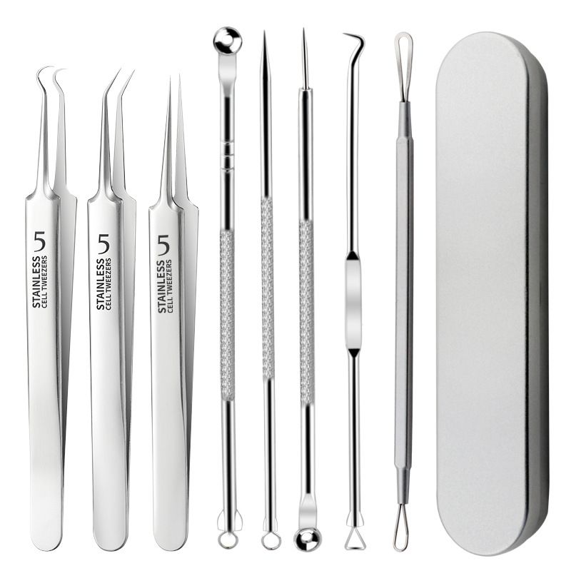 8pcs/4pcs set  Blackhead Comedone Acne Pimple Blemish Extractor Vacuum Blackhead Remover Tool Spoon for Face Skin Care Tool