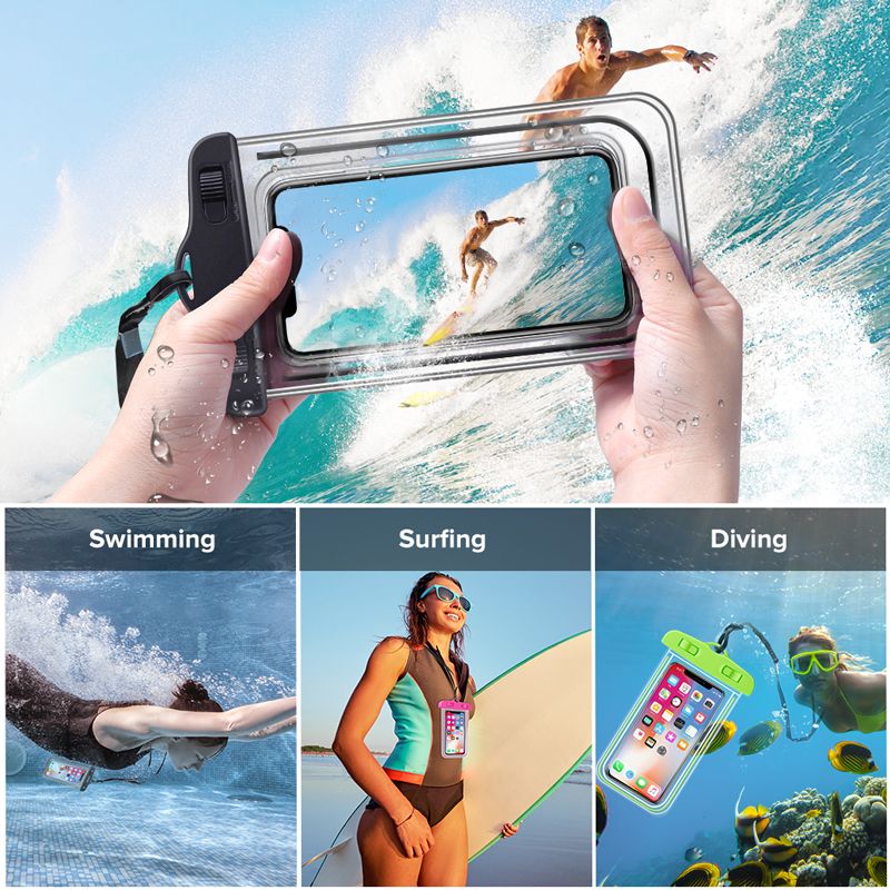 Waterproof Mobile Phone Cases Transparent Phone Underwater Storage Bag Swimming Diving Protective Swimming Bags Waterproof Phone Case Water proof Bag Mobile Phone Pouch PV Cover