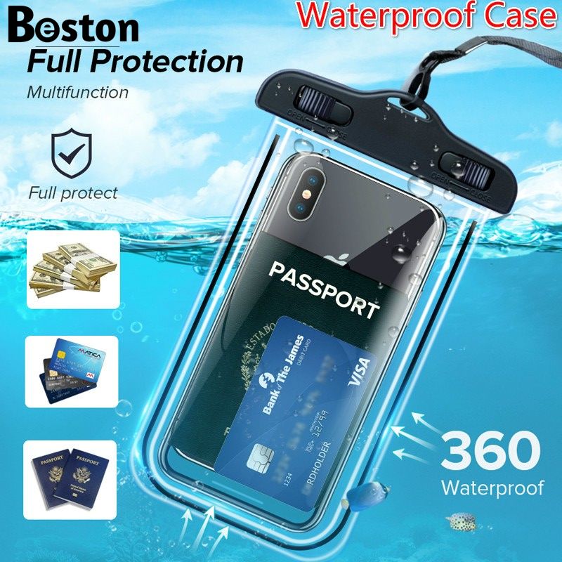 Waterproof Mobile Phone Cases Transparent Phone Underwater Storage Bag Swimming Diving Protective Swimming Bags Waterproof Phone Case Water proof Bag Mobile Phone Pouch PV Cover