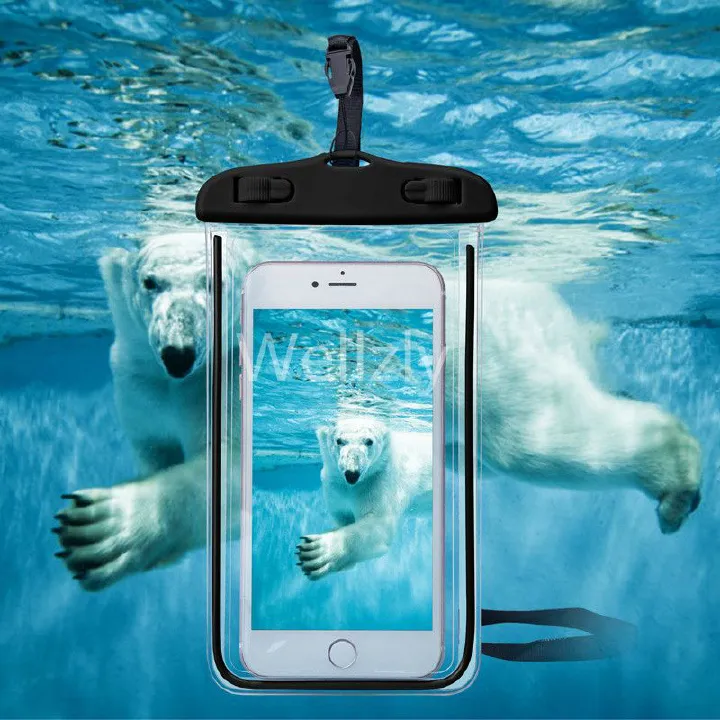Waterproof Mobile Phone Cases Transparent Phone Underwater Storage Bag Swimming Diving Protective Swimming Bags Waterproof Phone Case Water proof Bag Mobile Phone Pouch PV Cover