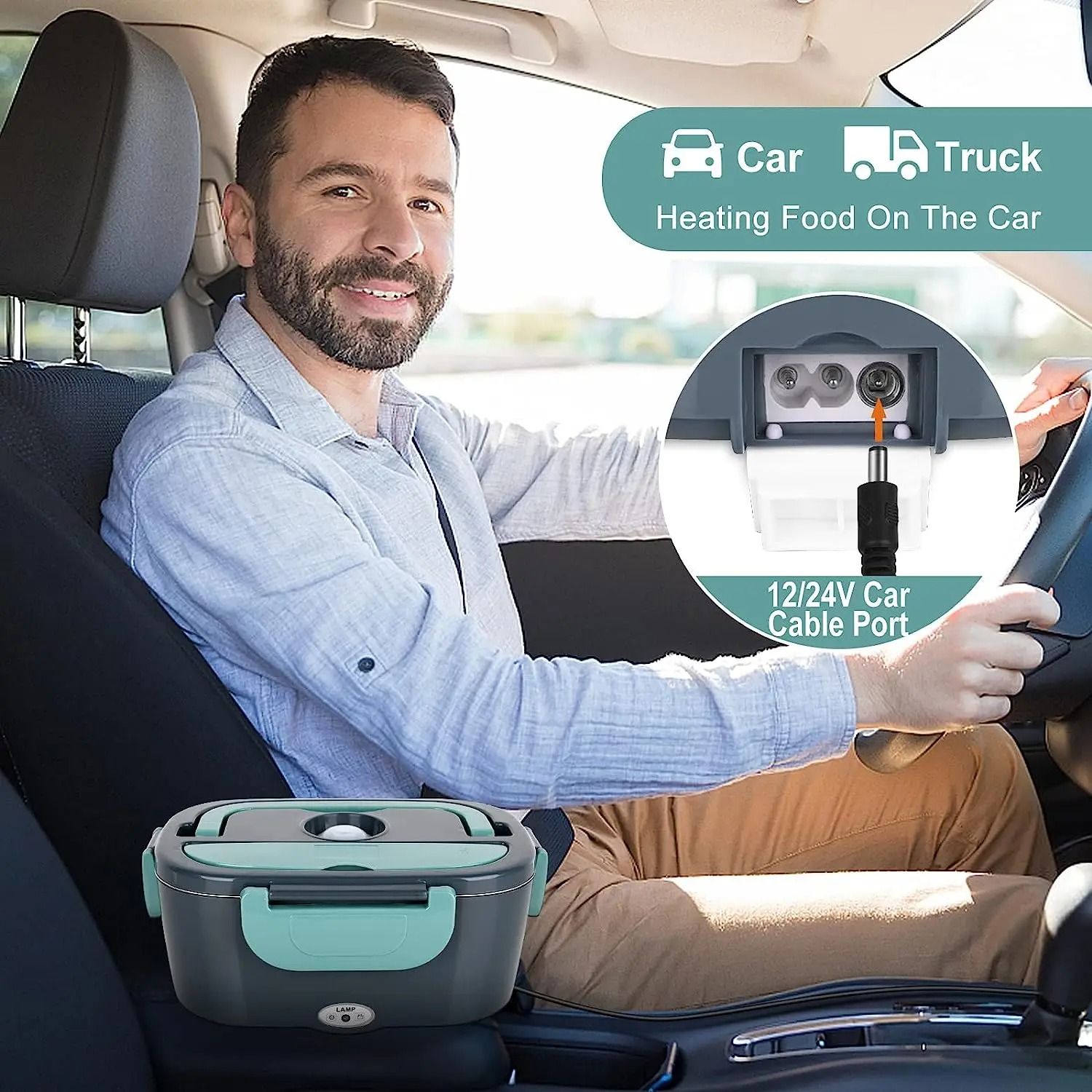 1.5L 220V 60W Stainless Steel Electric Heating Lunch Box Plug School Office Home/Car Use Picnic Portable Food Warmer Container Heater With Lunch Box Bag