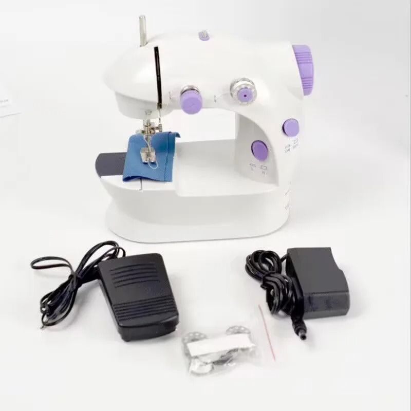 Household 202Mini Sewing Machines Handheld Sewing Machine with Light Cutter Foot Pedal Portable Night Light Sewing Machine