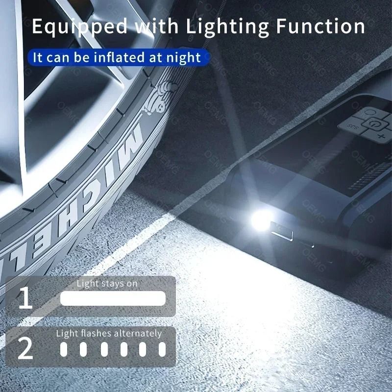 Wireless Car Air Pump Portable Air Compressor Electric Tire Inflator with LCD Digital Display for Car Motorcycles Bicycle Ball