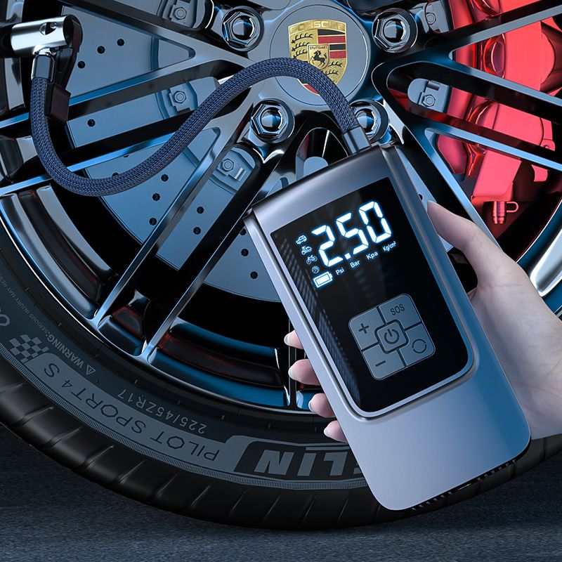 Wireless Car Air Pump Portable Air Compressor Electric Tire Inflator with LCD Digital Display for Car Motorcycles Bicycle Ball