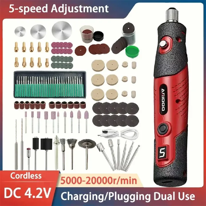 5000-20000r 4.2V Engraver Electric Drill Mini Grinder Engraving Pen Drilling Machine Cordless Rechargeable Micro Rotary Tool Kit