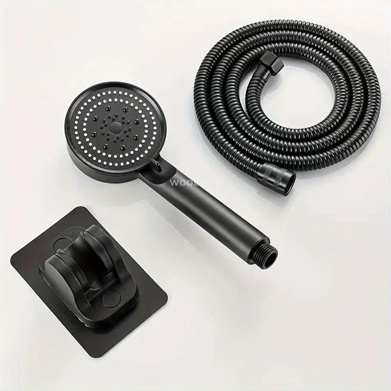 High Pressure Shower Head 5 Modes Adjustable Showerheads with Hose Water Saving One-Key Stop Spray Nozzle Bathroom Accessories