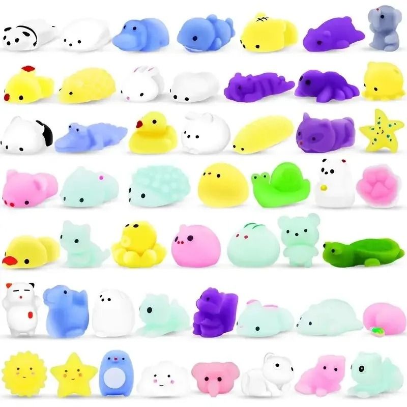 10pcs/Set Random Cute Animals Vent and Relieve Stress with Toys and Small Gifts Soft Rubber Animal Pinching