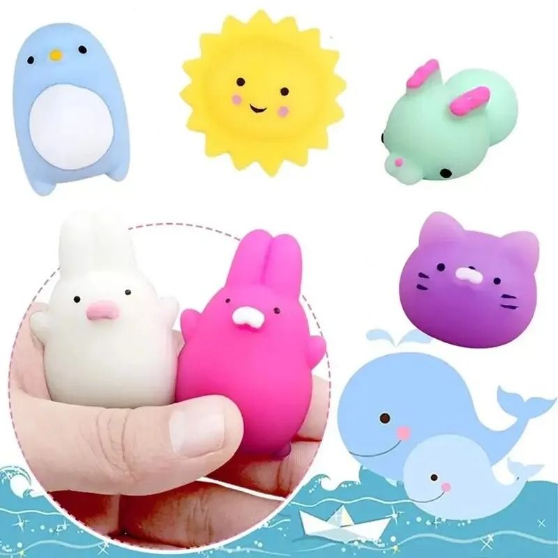 10pcs/Set Random Cute Animals Vent and Relieve Stress with Toys and Small Gifts Soft Rubber Animal Pinching