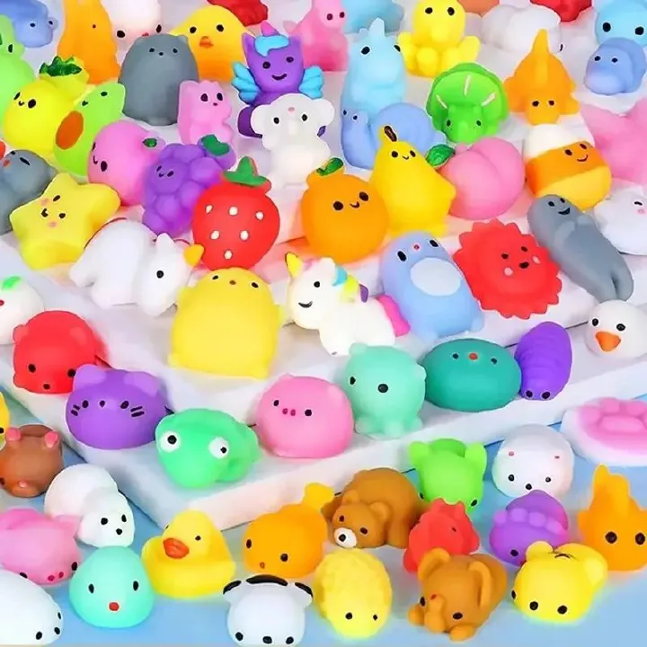 10pcs/Set Random Cute Animals Vent and Relieve Stress with Toys and Small Gifts Soft Rubber Animal Pinching