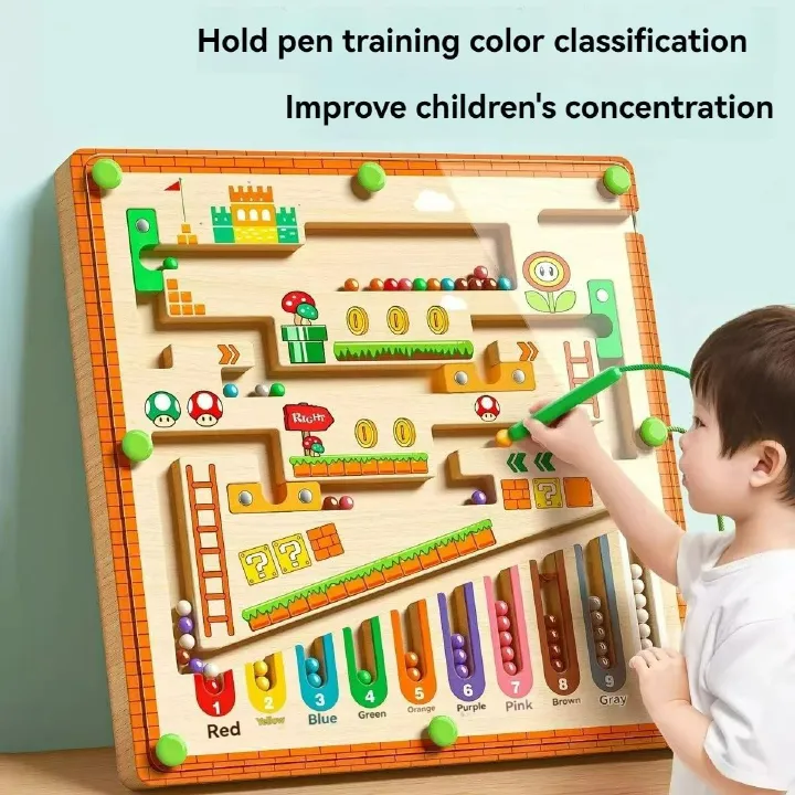 Children's Magnetic Games Maze Walking Ball Baby Concentration Training Writing Logic Thinking Early Education Puzzle Toy