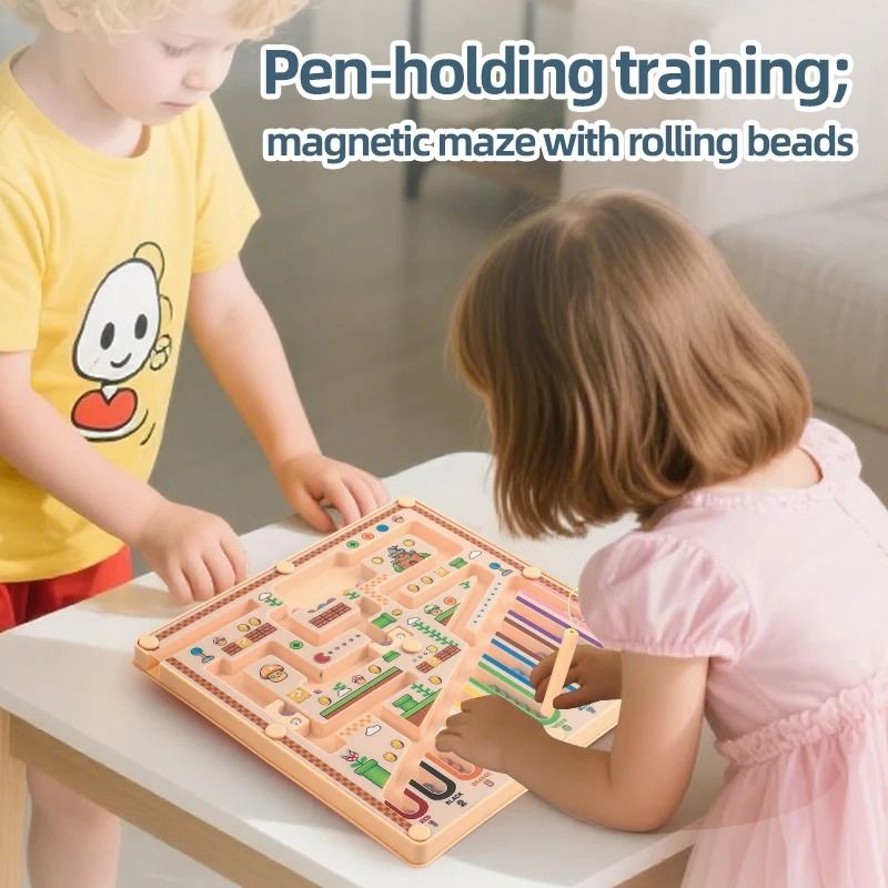 Children's Magnetic Games Maze Walking Ball Baby Concentration Training Writing Logic Thinking Early Education Puzzle Toy