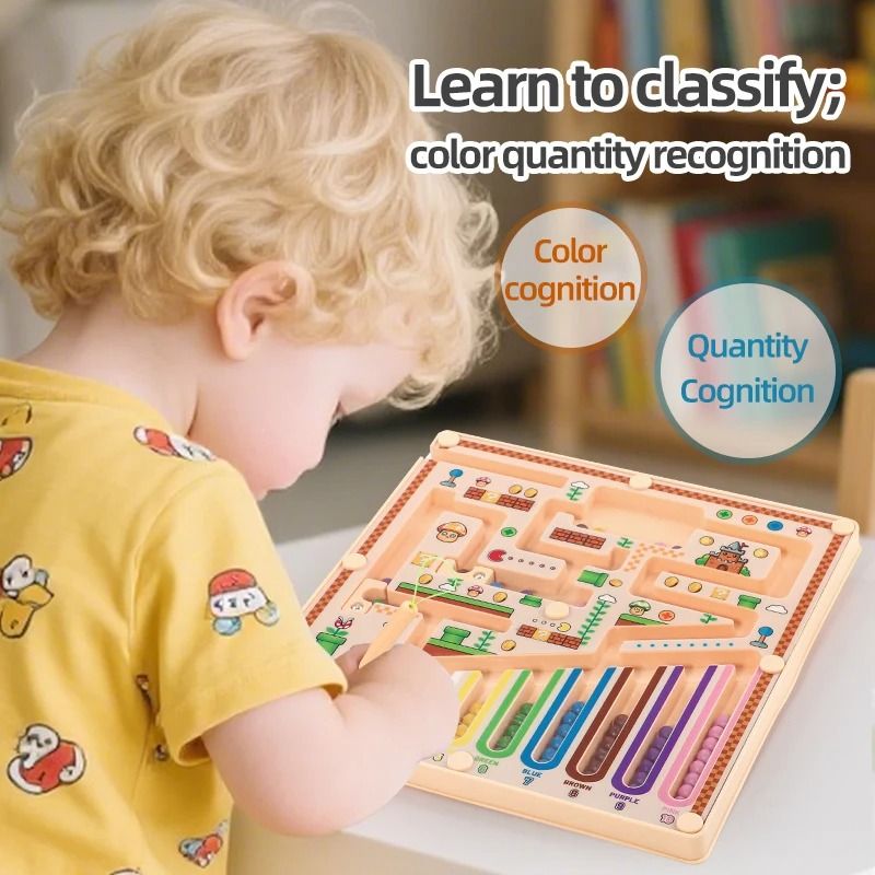 Children's Magnetic Games Maze Walking Ball Baby Concentration Training Writing Logic Thinking Early Education Puzzle Toy