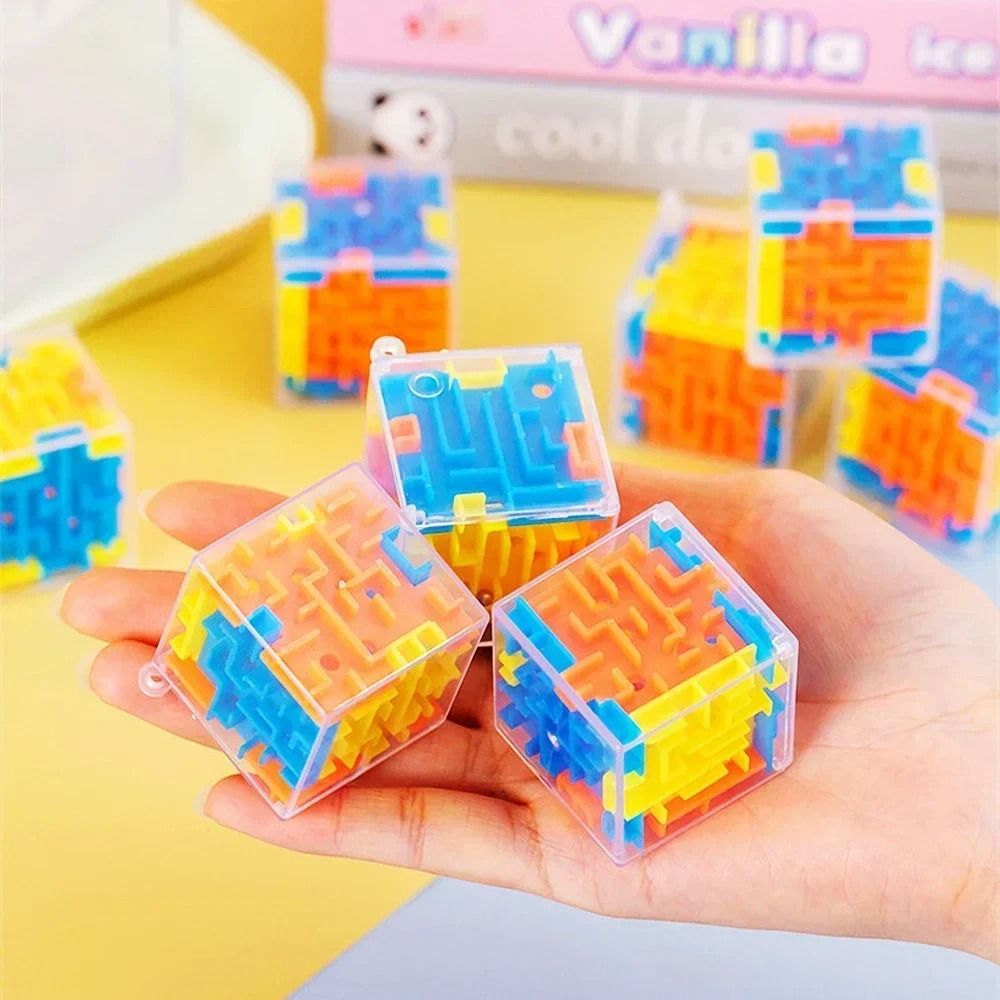 3D Maze Magic Cube Six-sided Transparent Puzzle Speed Cube Rolling Ball Magic Cubes Maze Toys For Children Stress Reliever Toys
