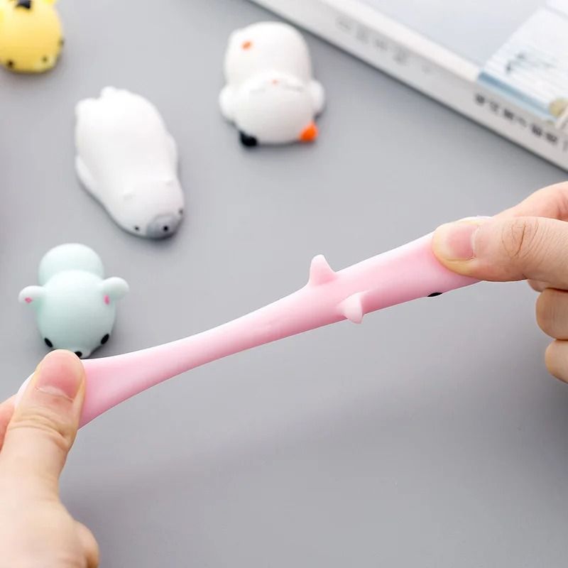 10pcs/Set Random Cute Animals Vent and Relieve Stress with Toys and Small Gifts Soft Rubber Animal Pinching