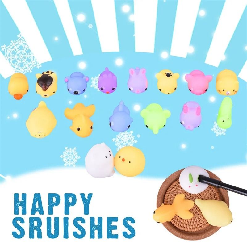 10pcs/Set Random Cute Animals Vent and Relieve Stress with Toys and Small Gifts Soft Rubber Animal Pinching