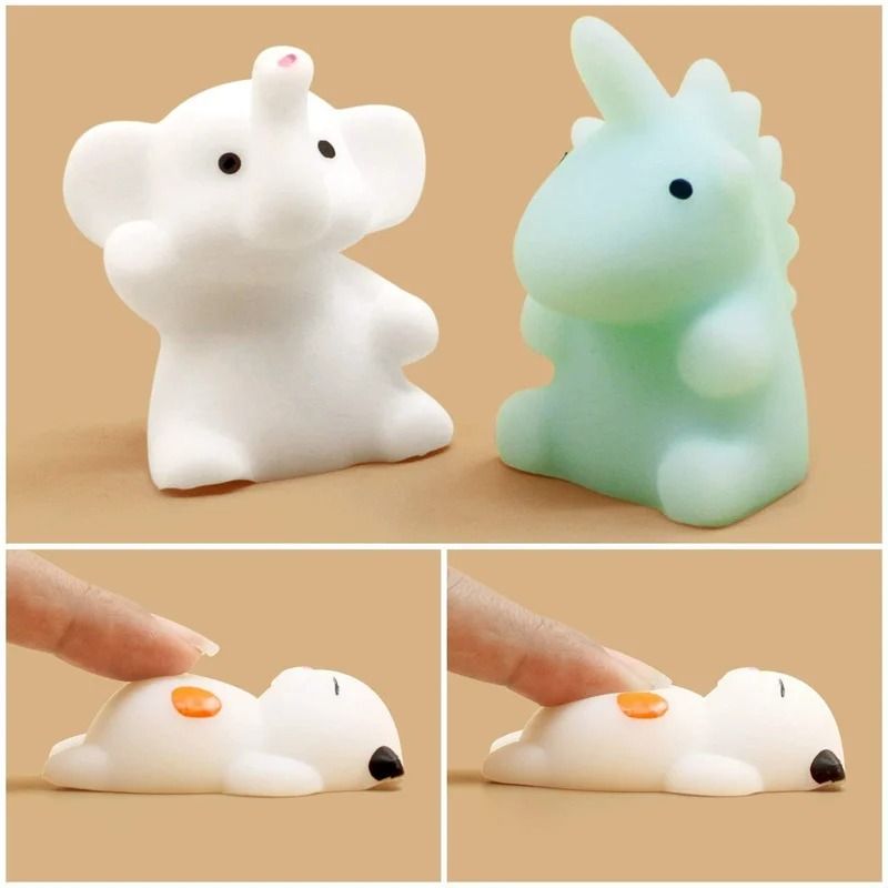 10pcs/Set Random Cute Animals Vent and Relieve Stress with Toys and Small Gifts Soft Rubber Animal Pinching