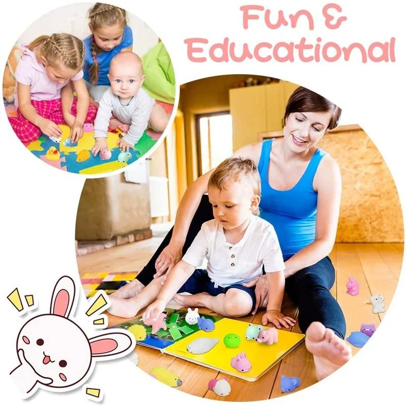 10pcs/Set Random Cute Animals Vent and Relieve Stress with Toys and Small Gifts Soft Rubber Animal Pinching