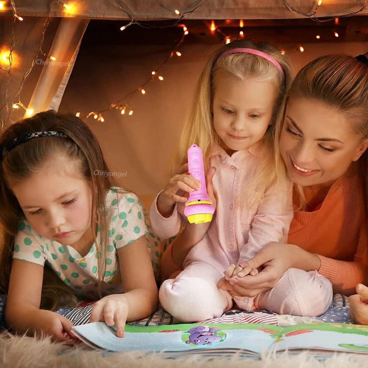 Baby Sleeping Story Book Flashlight Projector Torch Lamp Toy Early Education Toy for Kid Holiday Birthday Xmas Gift Light Up Toy