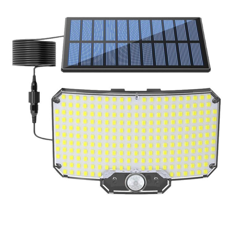 216LEDS Solar Light Outdoor Waterproof With Motion Sensor Floodlight Remote Control 3 Modes For Porch Patio Garage Backyard