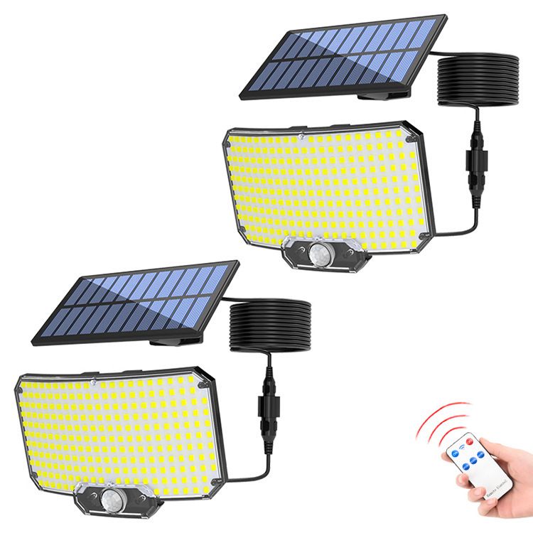 216LEDS Solar Light Outdoor Waterproof With Motion Sensor Floodlight Remote Control 3 Modes For Porch Patio Garage Backyard