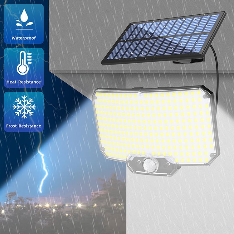 216LEDS Solar Light Outdoor Waterproof With Motion Sensor Floodlight Remote Control 3 Modes For Porch Patio Garage Backyard