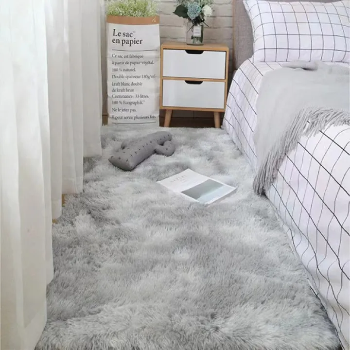 160cm*60cm Soft Area Rugs Bedroom Carpet Fluffy Non-slip Tie-Dyed Fuzzy Shag Plush Soft Shaggy Bedside Rug Living Room Carpet