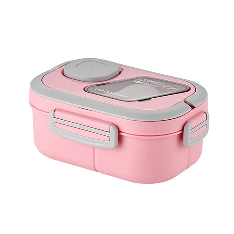 1200ML  2 Layer Bento Lunch Box With Spoon Fork Kid High Capacity Microwae Food Containers Portable Leakproof Office Camping
